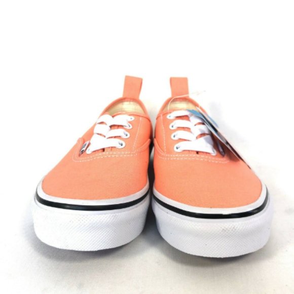 Vans Classic Bright Peach No Tie Elastic Lace Slip-On Sneakers Size 2.5 Kids - Picture 3 of 10